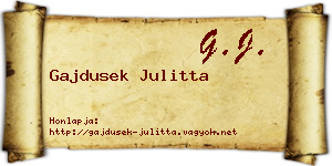 Gajdusek Julitta névjegykártya